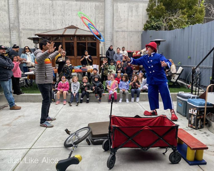 Clown entertains with a Circus Variety Show at a Birthday Party